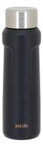 JUST LIFE GARRAFA TÉRMICA 23x7x7cm 500ml INOX PRETO PAREDE DUPLA