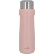 JUST LIFE GARRAFA TÉRMICA 23x7x7cm 500ml INOX ROSA PAREDE DUPLA