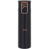 JUST LIFE GARRAFA TÉRMICA 24x6x6cm 500ml INOX PRETO PAREDE DUPLA