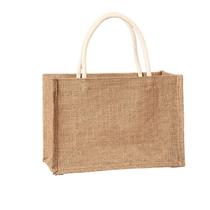 Juta Tote Bags Burlap Reusable Beach Shopping Saco de supermercado com handle organizer - 32x22x14cm