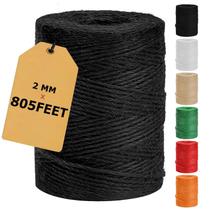 Jute Twine Vanhench Black 246 m para artesanato e jardinagem de 2 mm Jute Twine Vanhench Black 246 m para artesanato e jardinagem de 2 mm
