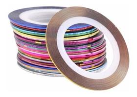 K 100 Fitas Metalizadas Fio De Ouro Adesiva Películas Unhas