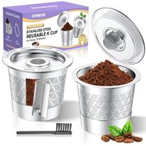 K-Cups reutilizáveis CAPMESSO em aço inoxidável com malha dupla, 2 unidades