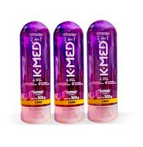 K-med lubrificante 2x1 203g - gel de massagem - kit com 03
