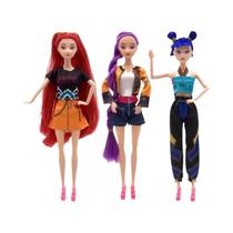 K-POP Demon Hunting Girl Group Anime Fantoche de 12 juntas de 11,5 polegadas com luzes de arco-íris