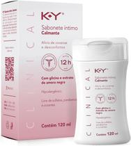K-Y Clinical Sabonete Íntimo Calmante 120ml Higiene Delicada, Equilíbrio do pH, Fórmula Suave e Calmante para Conforto