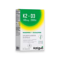 K2 149mcg+D3 2000UI Max Katiguá 30 Cápsulas K2 149mcg+D3 2000UI Max Katiguá 30 Cápsulas