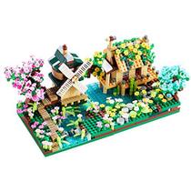 Kadablk Sakura Tree House Plant Micro Block Building Set & Friendship Windmill Model Construction Set, 1200 + PCS para adultos e crianças