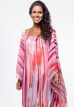 Kaftan 101 Resort Wear Vestido Plus Size Crepe Estampado