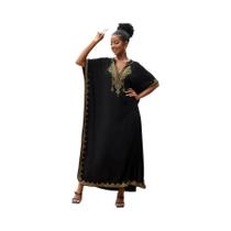 Kaftan plus Size Para Mulheres, Saída De Praia, Vestido De Banho Bordado Kaftan plus Size Para Mulheres, Saída De Praia, Vestido De Banho Bordado