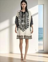 Kaftan Saida De Praia Indiana Curta Plus Size Peq. Defeito