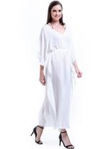 Kaftan Vestido Saida de Praia Longo Bata Crepe