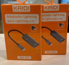 Kaidi adaptador lighting p/p2 iphone ligtning duplo kd-211 Kaidi adaptador lighting p/p2 iphone ligtning duplo kd-211