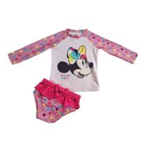 Kamylus Conjunto Praia Minnie Camiseta e Calcinha Rosa