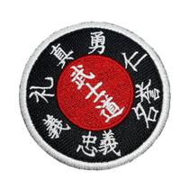 Kanjis Codigo Karate Bushido Patch Bordado Termo Adesivo