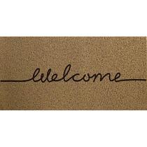 Kapazi capacho vinil long 30cm x 70cm welcome bege