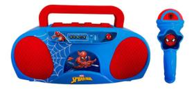 Karaoke Boombox Homem Aranha Candide Azul/Vermelho