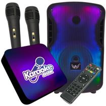 Karaoke Box c/ 2 Microfones 1800 Músicas HDMI Full HD