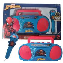 Karaokê Homem Aranha Boom Box C/ Microfone Infantil - Candide Karaokê Homem Aranha Boom Box C/ Microfone Infantil - Candide