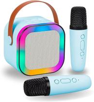 Karaoke Infantil Portátil com 2 Microfones Recarregável e Modos de Voz Divertidos - (Azul) Karaoke Infantil Portátil com 2 Microfones Recarregável e Modos de Voz Divertidos - (Azul)