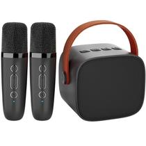 Karaokê IROO Mini Portátil com 2 Microfones Sem Fio - Preto