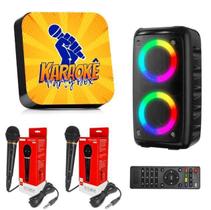 Karaokê Party Box +2 Microfones +Caixa De Som (C/ Pontuação)