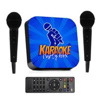 Karaokê Party Box Azul / 2 Microfones / 2000 Músicas / Com Pontuação Profissional Original