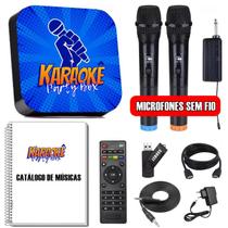 Karaoke Party Box Azul 2 Microfones Sem Fio de 2000 Músicas Catalogo Encadernado Com Pontuação Não Precisa de Internet ORIGINAL - KARAOKÊ PARTY BOX
