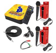 Karaoke Party Box De 2000 Músicas Canções 2 Microfones com fio Com Pontuação Aleatória