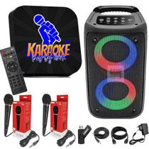 Karaoke Party Box Preto +2 Microfones +Caixa De Som Karaoke Party Box Preto +2 Microfones +Caixa De Som