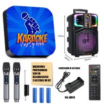 Karaoke Party Box Profissional 2 Mic Sem Fio Caixa De Som 2000 Músicas CatálogoImpresso ORIGINAL