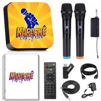 Karaoke Party Box Profissional +2 Mic Sem Fio + Catálogo