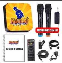 Karaoke Party Box Profissional 2 Mic Sem Fio de 2000 Músicas Catalogo Encadernado Com Pontuação