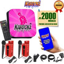 Karaokê Party Box Profissional 2 Microfones com fio 2000 músicas com pontuação
