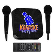 Karaoke Party Box Profissional Preto 2 Microfone com Fio