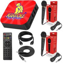 Karaokê Party Box Profissional Preto De 2000 Músicas Com Pontuação Não Precisa de Internet 2 MICROFONES COM FIO