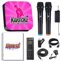 Karaoke Party Box Rosa 2 Microfones Sem Fio 2000 Músicas Catalogo Encadernado Com Pontuação Não Precisa de Internet Jukebox ORIGINAL