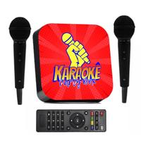 Karaokê Party Box Vemelho / 2 Microfones / 2000 Músicas / Com Pontuação / Profissional Original