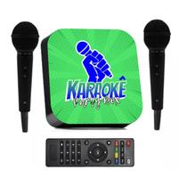 Karaokê Party Box Verde 2 Microfones De 2000 Músicas Com Pontuação Profissional Original