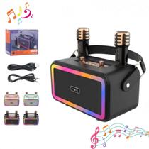 Karaokê Portátil com Dois Microfones para Sua Festa Entrega Rápida Karaokê Portátil com Dois Microfones para Sua Festa Entrega Rápida