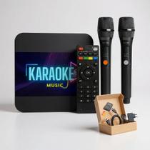 KaraokeSmartBOX com 2 Mics Sem Fio Com Pontuação Real E Ajuste Vocal e 18000 Musicas