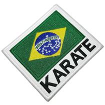 Karatê bandeira Brasil patch bordado passar a ferro costurar