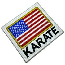 Karate Bandeira EUA Patch Bordado Termo Adesivo Para Kimono Karate Bandeira EUA Patch Bordado Termo Adesivo Para Kimono