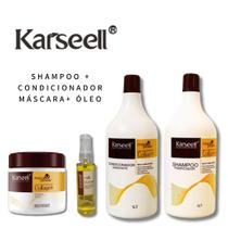 Karseell Kit Máscara Hidratante 500g Shampoo 1Lt Condicionador 1Lt Òleo 60ml