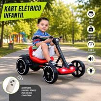 Kart Elétrico Infantil Recarregável 390W com Controle Remoto LED Som Buzina Dobrável 65kg Kart Elétrico Infantil Recarregável 390W com Controle Remoto LED Som Buzina Dobrável 65kg