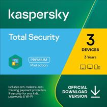 Kaspersky Total Security 3 Dispositivos 1 ano 2026 Kaspersky Total Security 3 Dispositivos 1 ano 2026
