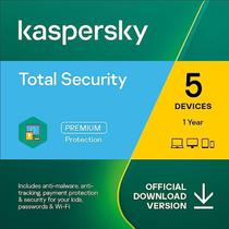 Kaspersky Total Security 5 Dispositivos 1 ano - 2024