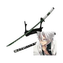 Katana De Metal De 10 Polegadas Demon Slayer Tomioka Giyuu, Espada Samurai Japonesa Real, Brinquedo