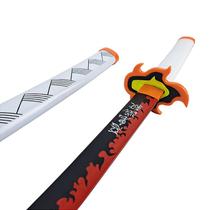 Katana Demon Slayer Kyojuro Rengoku Lâmina Bambu Cosplay Preto