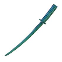 Katana Retrátil 3D Verde Azul Decorativa Em Polímero